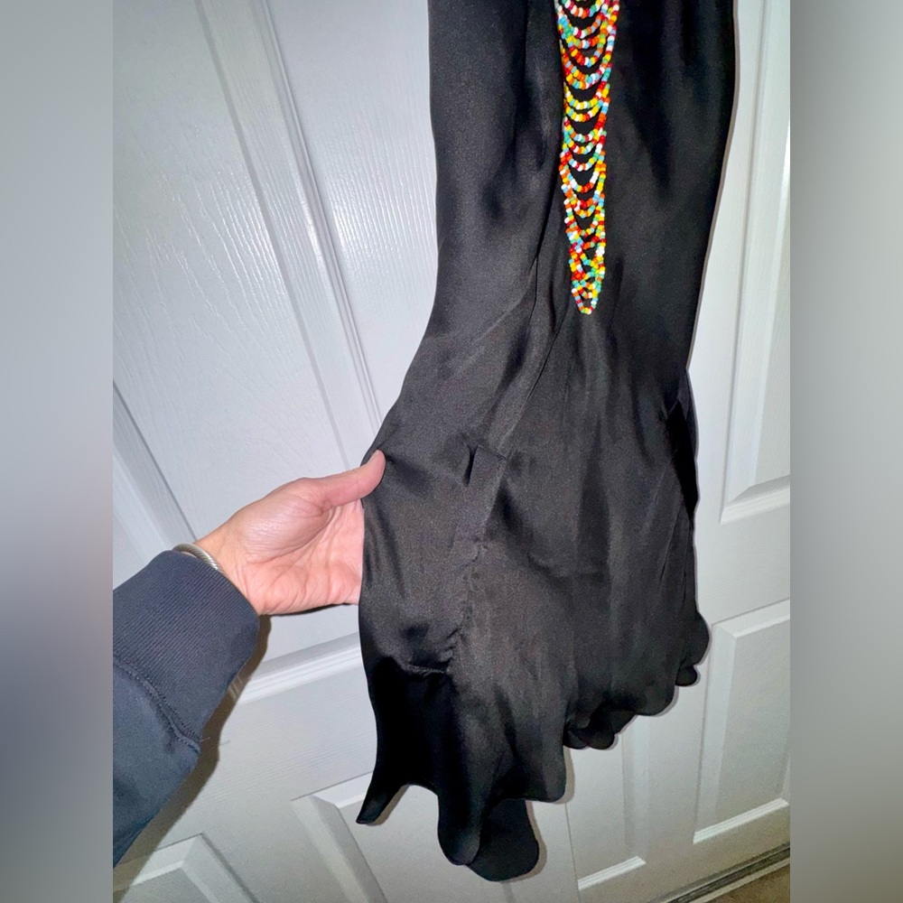 Sotto Couture  Artisan Hand Beaded Halter Dress — Vintage Wearable Textile Art - Picture 4 of 13